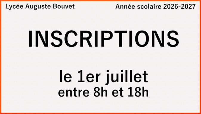 Inscription le 1er juillet